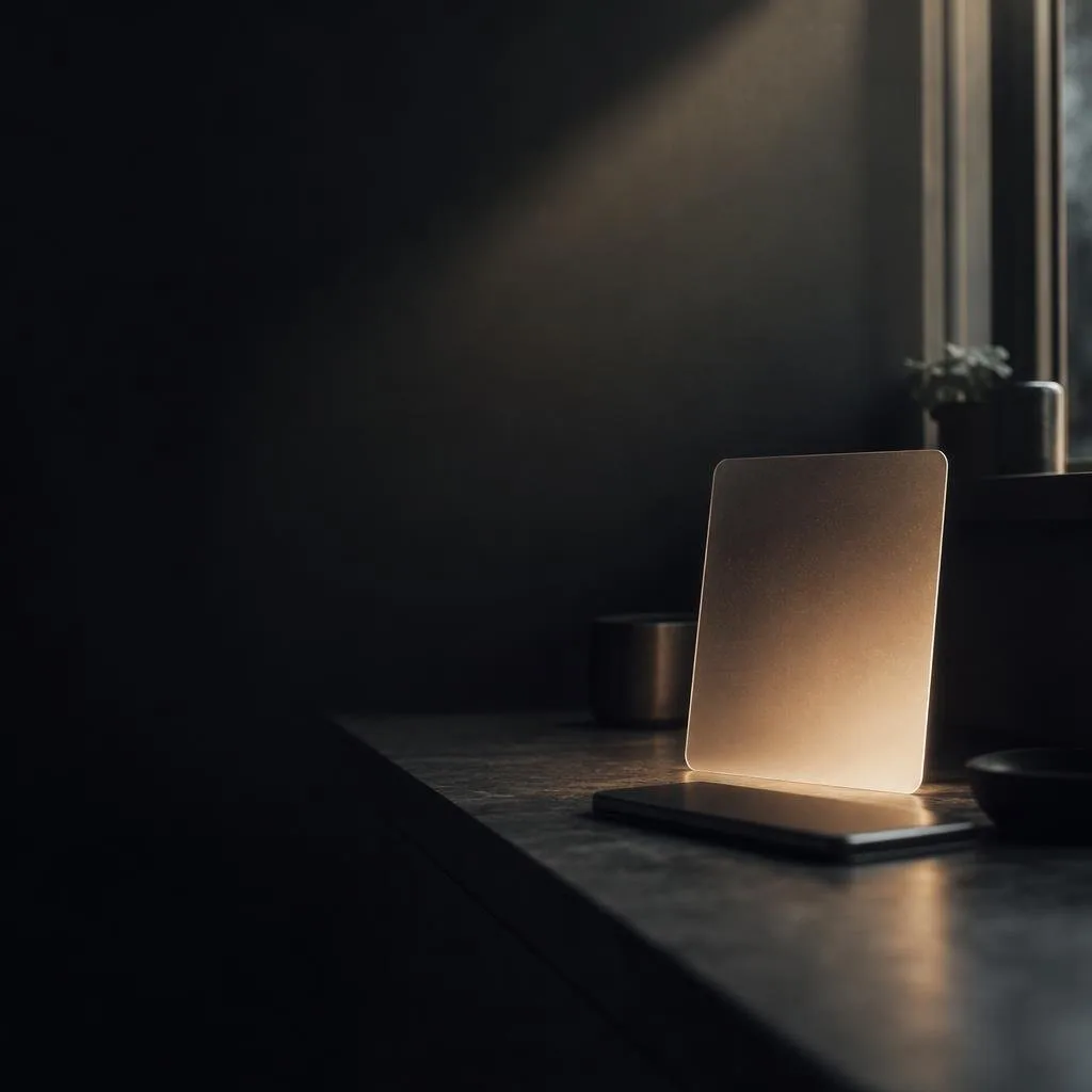 Abstract flowing lines of light on a dark background